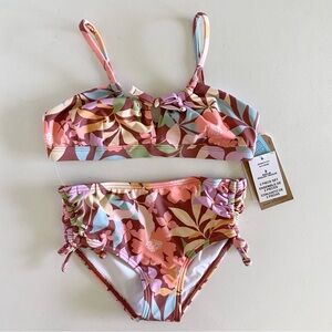 NEW Billabong Girls “Sweet Talkin” 2 piece swimsuit in Brown
